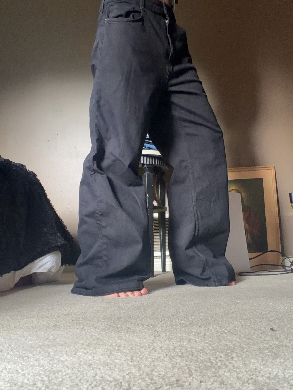 Super Baggy Black Wide Leg Jeans 32x32